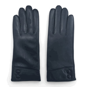 Women's Genuine Leather Decorative Buttons Gloves-TruClothing