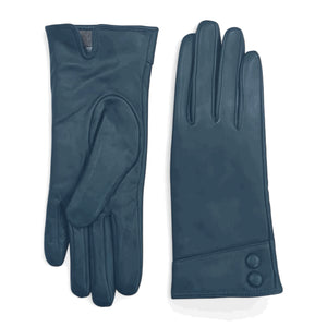 Women's Genuine Leather Decorative Buttons Gloves-TruClothing