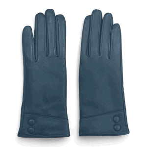 Women's Genuine Leather Decorative Buttons Gloves-TruClothing