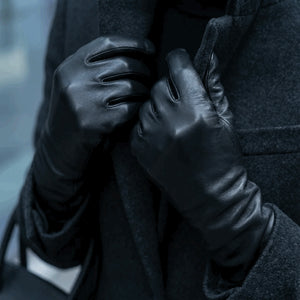 Women’s Genuine Sheepskin Leather Elbow Length Gloves-TruClothing