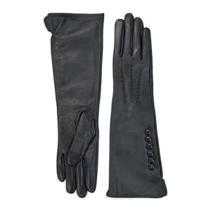 Guantes clásicos de cuero para mujer de longitud media