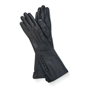 Guantes clásicos de cuero para mujer de longitud media