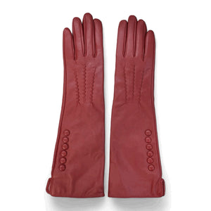 Guantes clásicos de cuero para mujer de longitud media