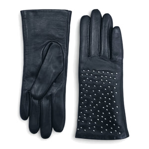 Women’s Leather Studded Wool Lining Fashion Gloves-TruClothing
