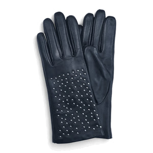 Women’s Leather Studded Wool Lining Fashion Gloves-TruClothing