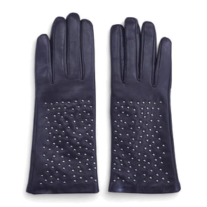 Women’s Leather Studded Wool Lining Fashion Gloves-TruClothing