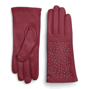 Women’s Leather Studded Wool Lining Fashion Gloves-TruClothing