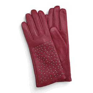 Women’s Leather Studded Wool Lining Fashion Gloves-TruClothing