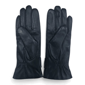 Women's Leather Wool Lined Bow Knot Accent Gloves-TruClothing