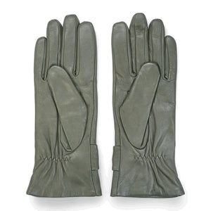 Women's Leather Wool Lined Bow Knot Accent Gloves-TruClothing