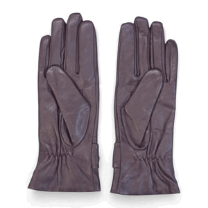 Women's Leather Wool Lined Bow Knot Accent Gloves-TruClothing