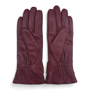 Women's Leather Wool Lined Bow Knot Accent Gloves-TruClothing