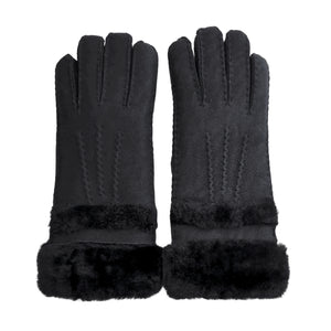 Women’s Plush Cuff Suede Leather Gloves-TruClothing