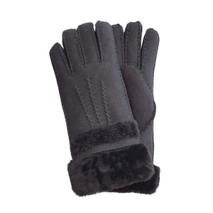 Women’s Plush Cuff Suede Leather Gloves-TruClothing