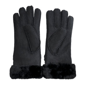 Women’s Plush Cuff Suede Leather Gloves-TruClothing