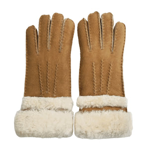 Women’s Plush Cuff Suede Leather Gloves-TruClothing