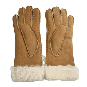 Women’s Plush Cuff Suede Leather Gloves-TruClothing