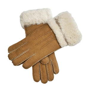 Women’s Plush Cuff Suede Leather Gloves-TruClothing