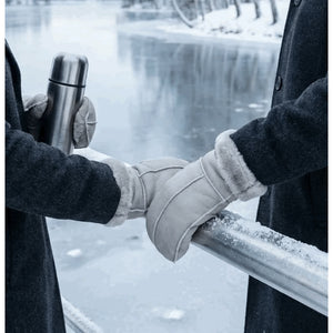 Women’s Premium Leather Shearling Wool Lining Gloves-TruClothing
