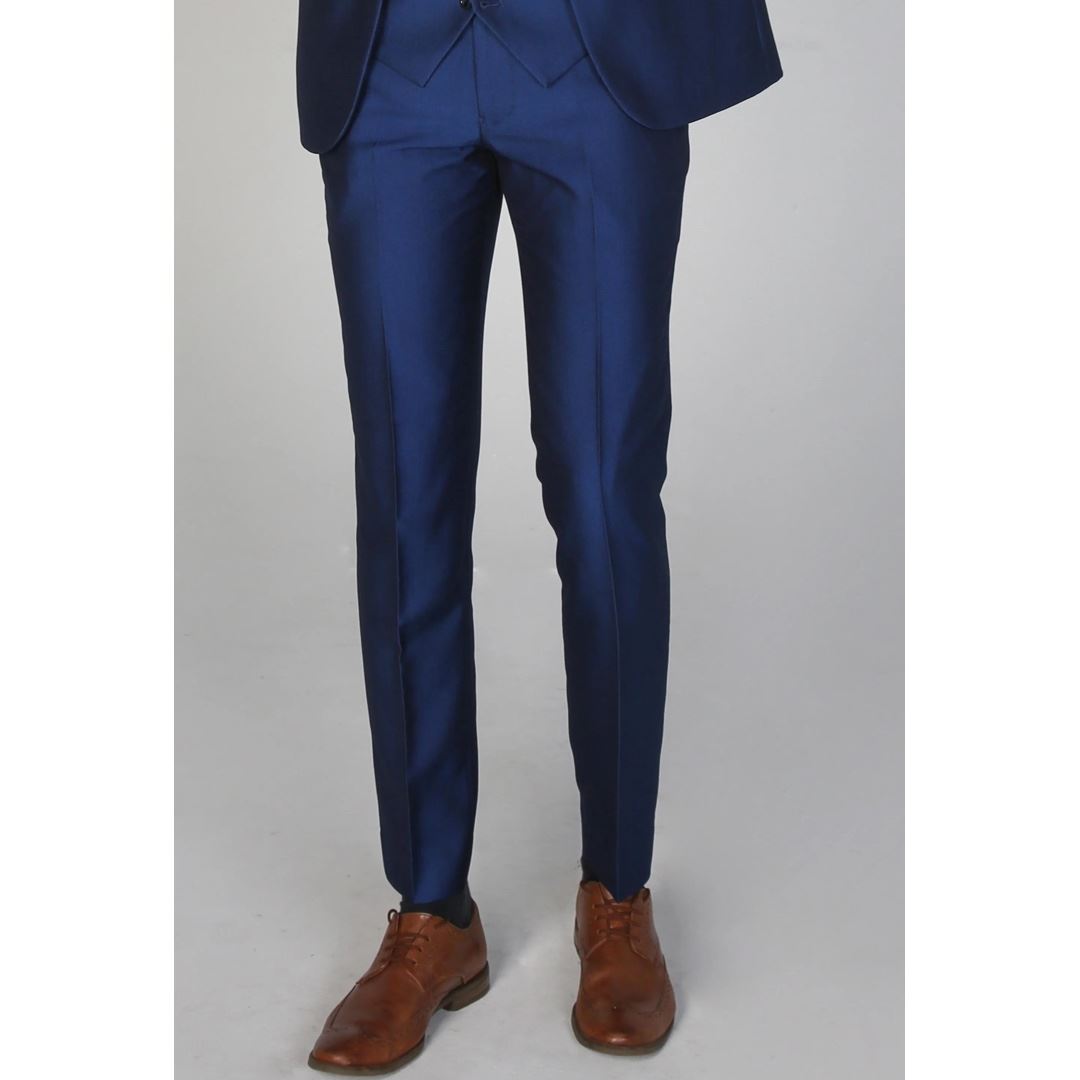 Kingsley - Men's Plain Blue Trouser-TruClothing