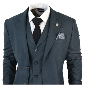 AK-07 - Costume 3 pièces à carreaux olive pour hommes - TruClothing.com - 4