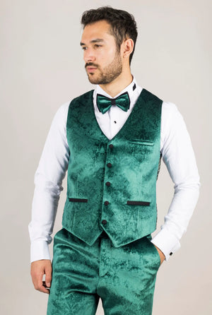 AK-25 - Men's Green 3 Piece Velvet Wedding Tuxedo Suit - TruClothing.com - 4
