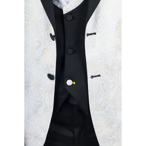 AK-29 - Men's 3 Piece White Paisley Wedding Suit - TruClothing.com - 4