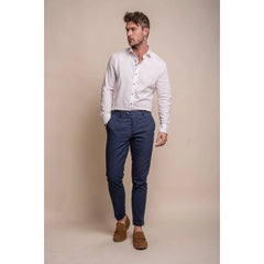 Alvari - Men's Navy Linen Summer Trousers