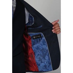 Arthur - Men's Birdseye Navy Blazer - Paul Andrew - 2