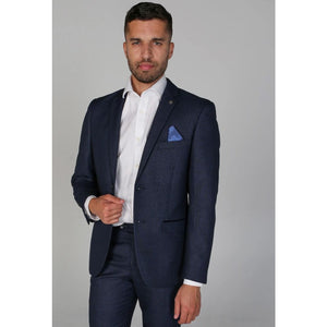 Arthur - Men's Birdseye Navy Blazer - Paul Andrew - 3
