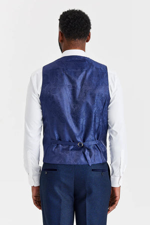 Arthur Navy Suit with Harris Grey Tweed Waistcoat - Paul Andrew - 7