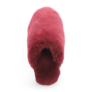 Aurora - Women's Sheepskin Fluffy Slippers - Burgundy - Infinity Leather - 13