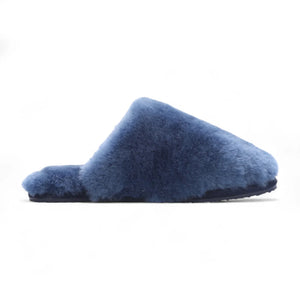 Aurora - Women's Sheepskin Fluffy Slippers - Navy - Infinity Leather - 22