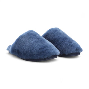 Aurora - Women's Sheepskin Fluffy Slippers - Navy - Infinity Leather - 23