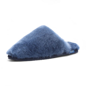 Aurora - Women's Sheepskin Fluffy Slippers - Navy - Infinity Leather - 25