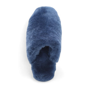 Aurora - Women's Sheepskin Fluffy Slippers - Navy - Infinity Leather - 27