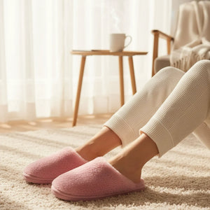 Aurora - Women's Sheepskin Fluffy Slippers - Pink - Infinity Leather - 17