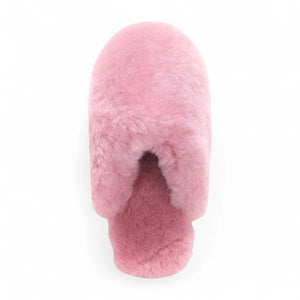 Aurora - Women's Sheepskin Fluffy Slippers - Pink - Infinity Leather - 19