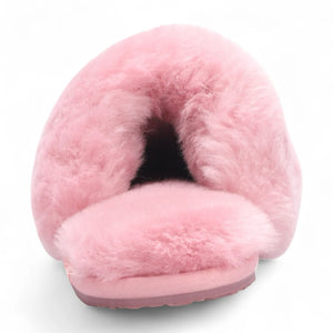 Aurora - Women's Sheepskin Fluffy Slippers - Pink - Infinity Leather - 20