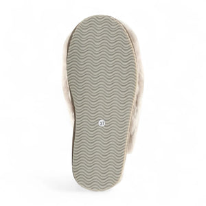 Aurora - Women's Sheepskin Fluffy Slippers - Taupe - Infinity Leather - 7