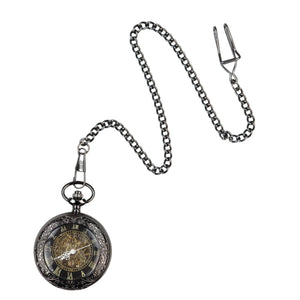 Orologio da Taschino Meccanico Automatico con Numeri Romani Vintage Retro - Nero - TruClothing.com - 12