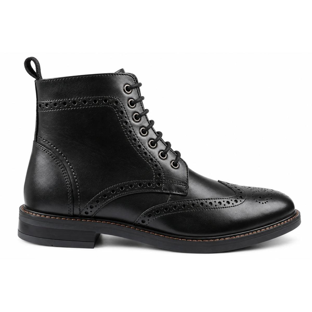 Aviemore - Stivaletti uomo neri in pelle Brogue alla caviglia - John White - 1