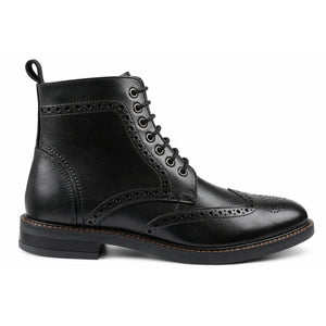 Aviemore - Stivaletti uomo neri in pelle Brogue alla caviglia - John White - 1