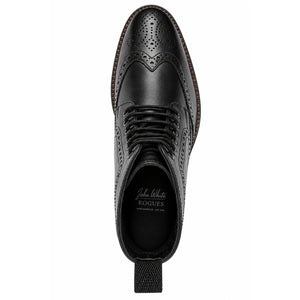 Aviemore - Stivaletti uomo neri in pelle Brogue alla caviglia - John White - 3