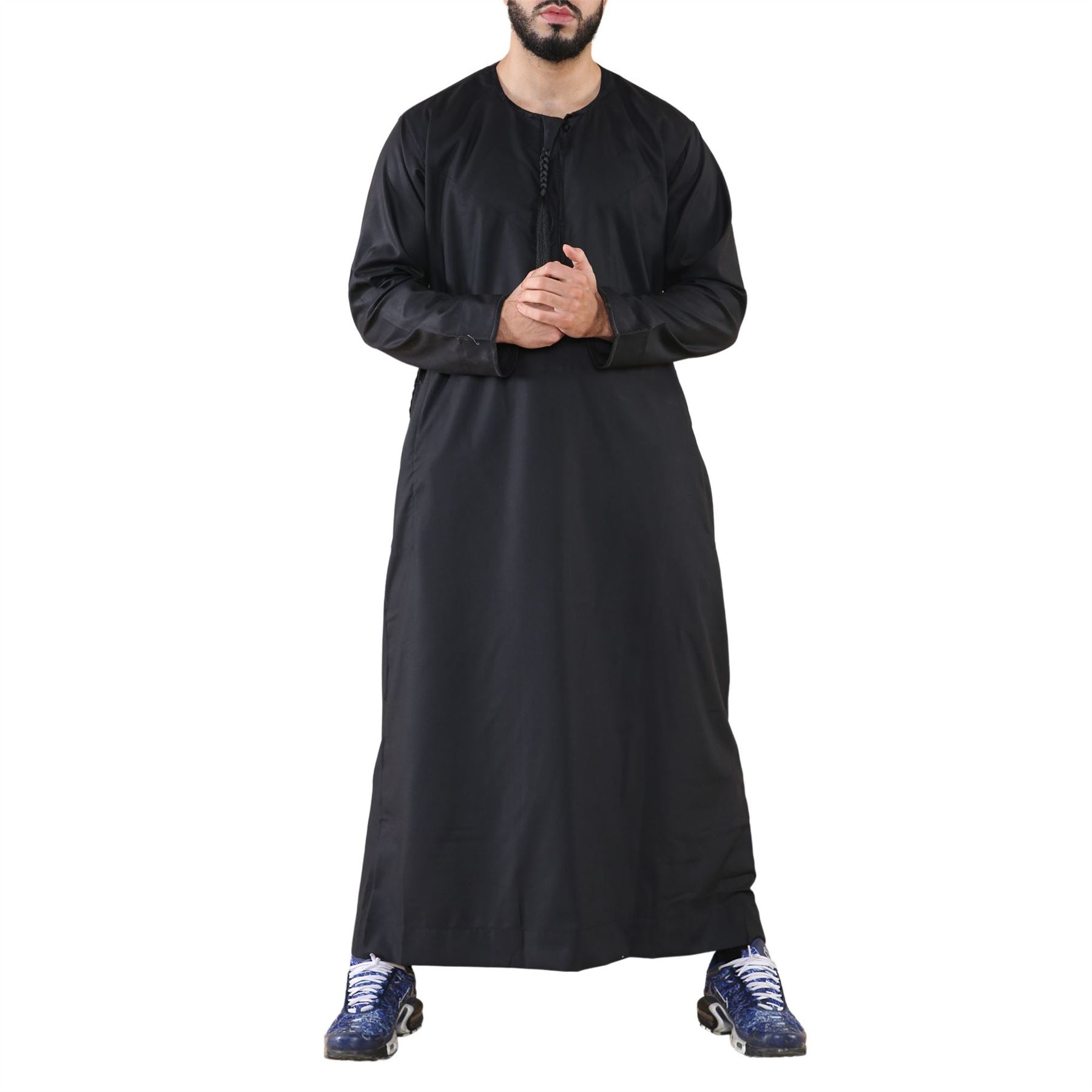 Thobe Jubba für Herren Islamische Muslimischer Kaftan Emirati Robe Arabische Quaste