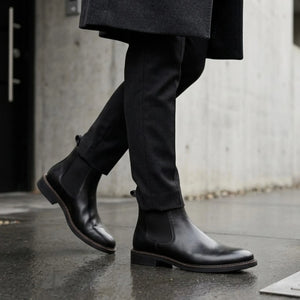 Bale - Klassische schwarze Chelsea-Stiefel für Herren aus Leder zum Hineinschlüpfen - John White - 2