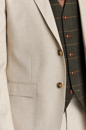 Belmont Beige Suit with Harris Green Tweed Waistcoat - Paul Andrew - 4