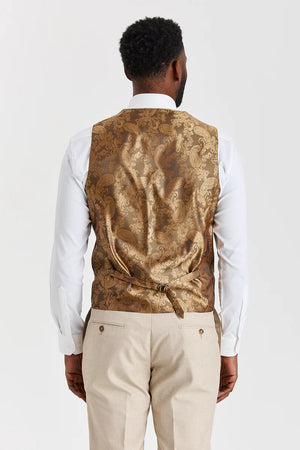 Belmont Beige Suit with Harris Green Tweed Waistcoat - Paul Andrew - 7