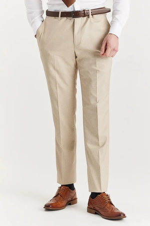 Belmont - Men's Beige 3 Piece Stitch Lapel Classic Suit - Paul Andrew - 8