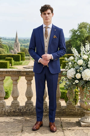 Costume bleu marine Belmont avec gilet beige Belmont - Paul Andrew - 2
